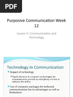 Purposive Communication Week 12: Lesson V: Communication and Technology