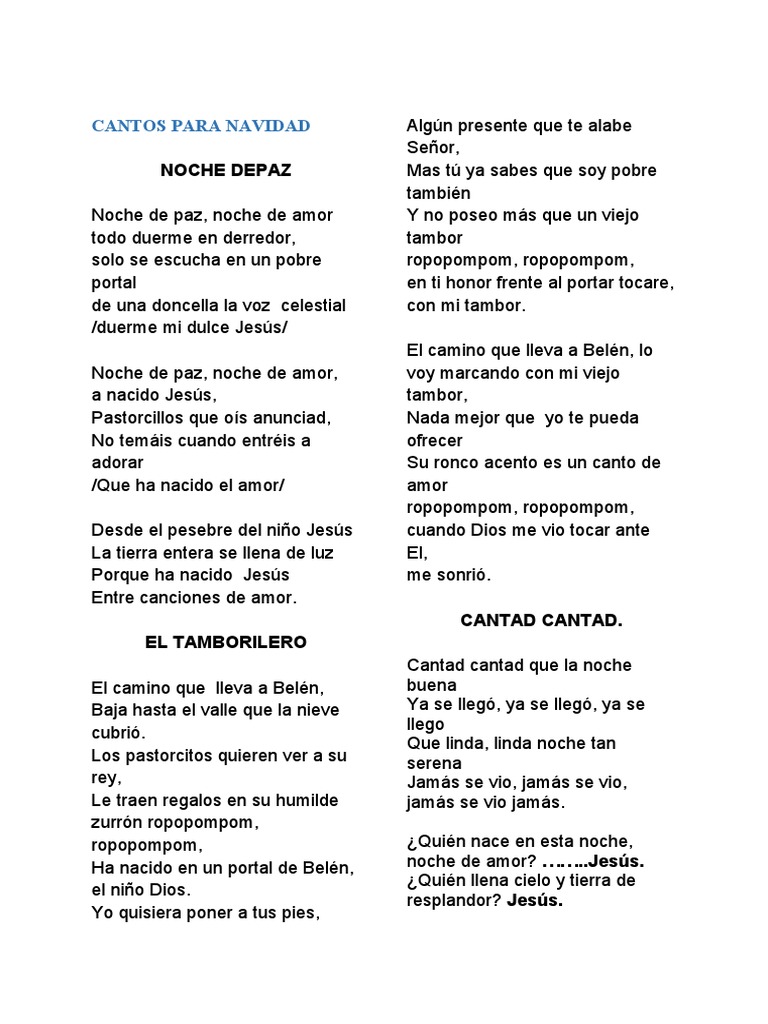 Villancicos y Cantos Navideños | PDF | Navidad | Nochebuena
