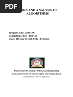 Design and Analysis of Algorithms (CS501PC) PDF