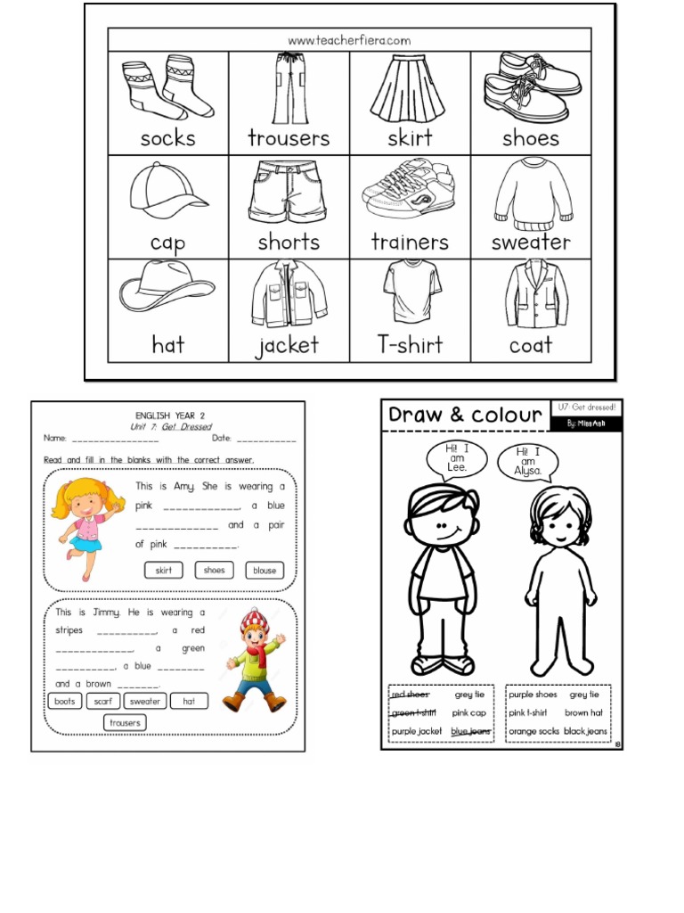 worksheet get dressed pdf