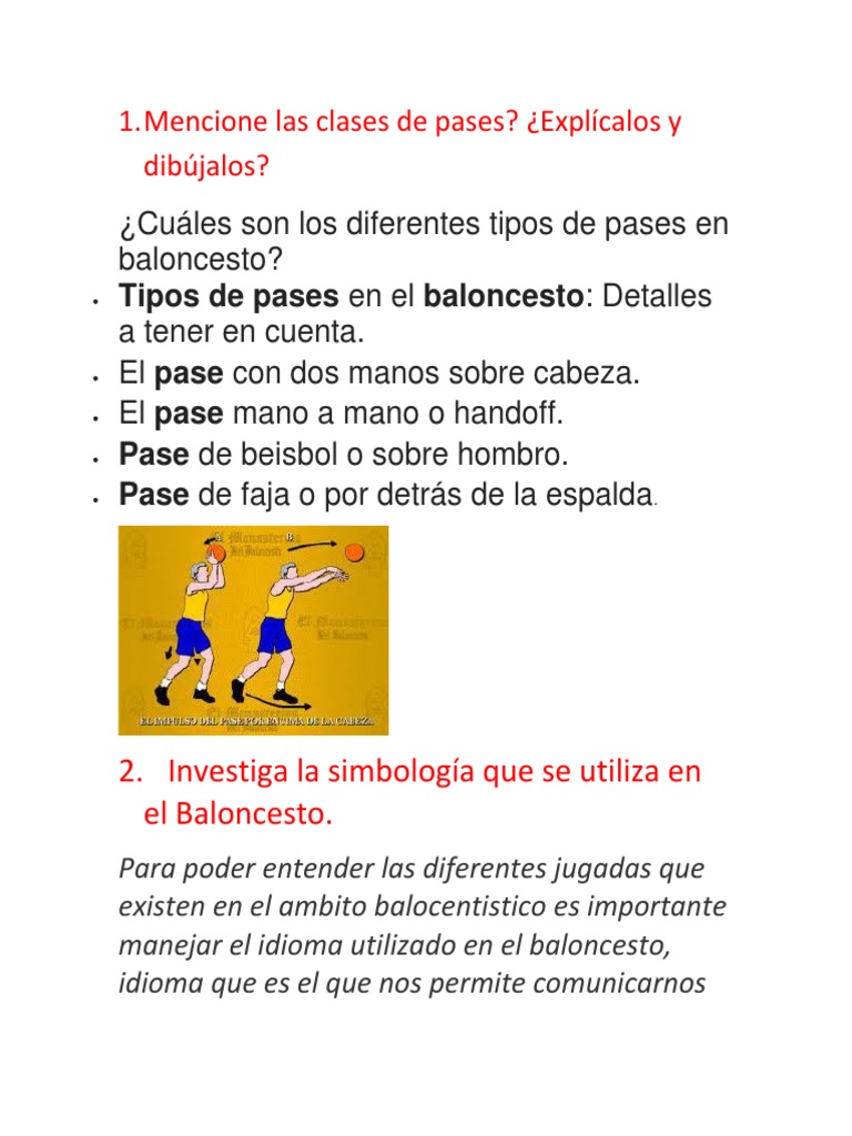 Mencione Las Clases de Pases | PDF | Deportes de equipo | Juegos de pelota