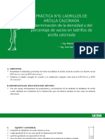 PRACTICA N°6 Determinación de La Densidad y Del Porcentaje de Vacíos en Ladrillos de Arcilla Calcinada