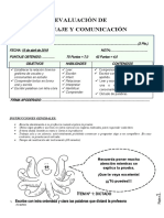 Evaluacion Sumativa Lenguaje 1° 2020