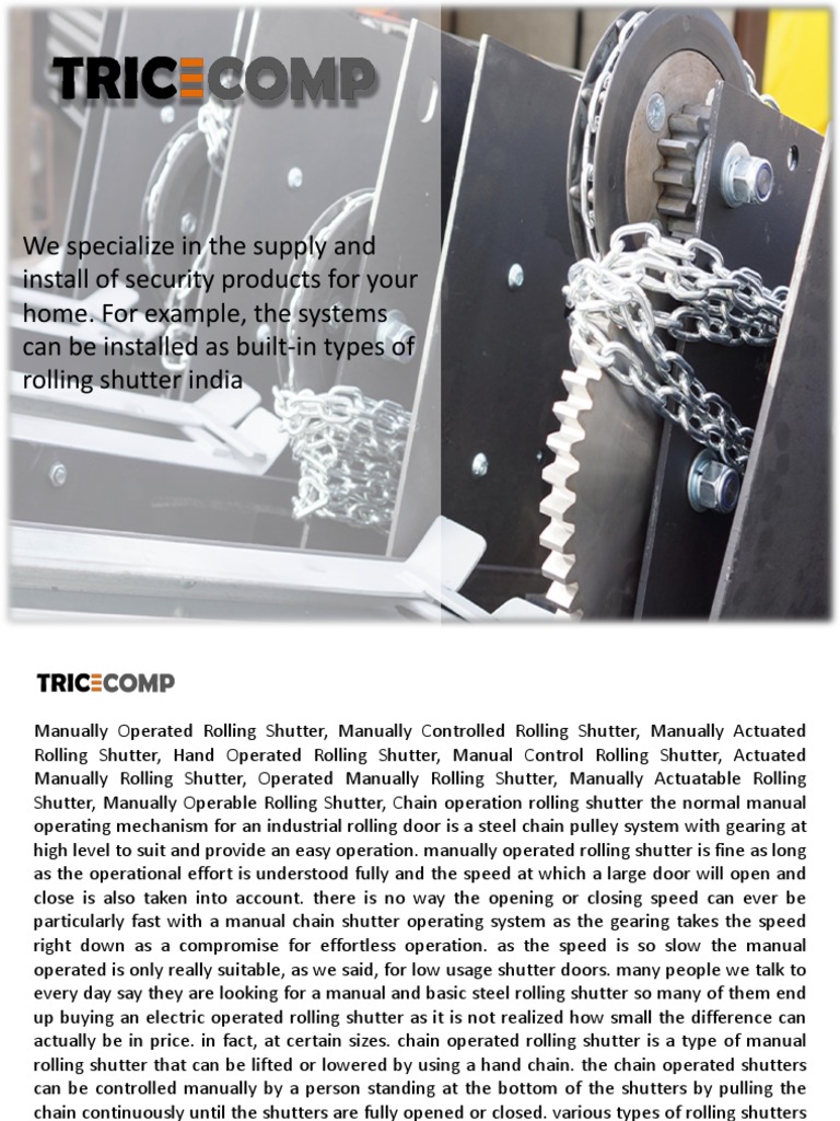 Manual Rolling Shutter India Chain Opereted Rolling Shutter Chain