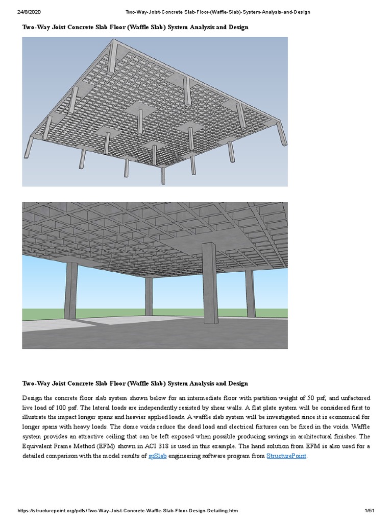 Two-Way Waffle Slab Design Analysis | PDF | Beam (Structure) | Concrete