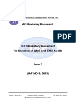 IAF MD 5 QMS EMS Audit Duration Issue 2 2013