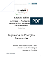 Energía Eólica: Actividad 1.-Analizarás Los Componentes para Construir Sistemas Eólicos