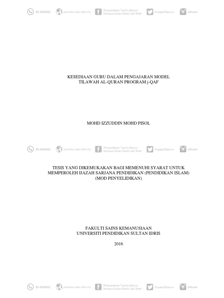 Kesediaan Guru Dalam Pengajaran Model Tilawah Al Quran Program J Qaf Pdf