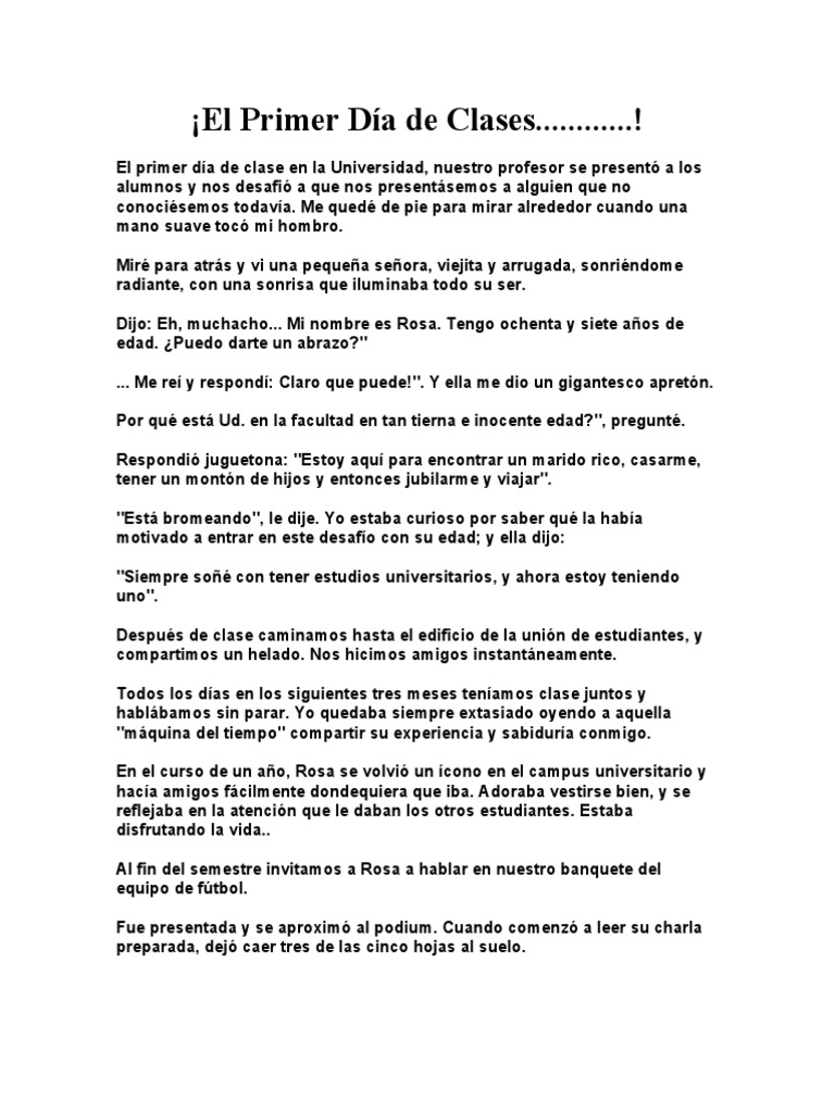 El Primer Día de Clases | PDF
