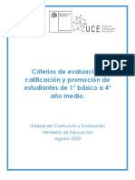 Criterios de Promoción Escolar Calificación y Evaluación PDF