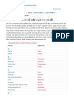 List of African Capitals: Sections Main Menu