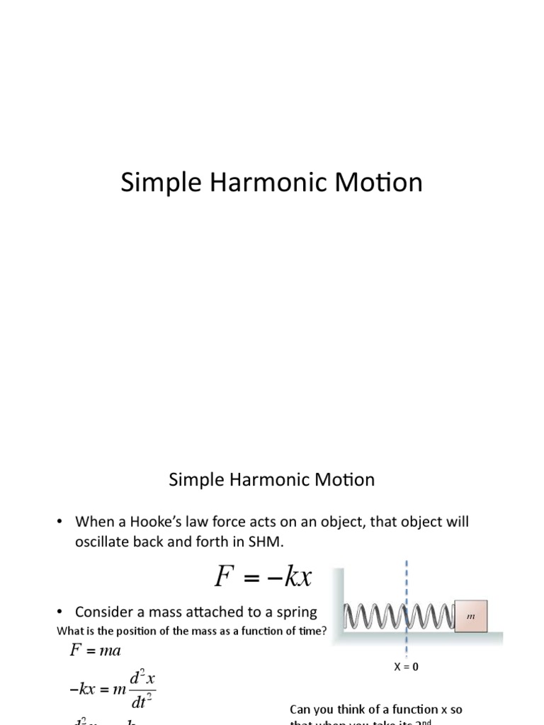 Simple Harmonic Mo/on | PDF