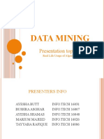 Data Mining: Presentation Topic