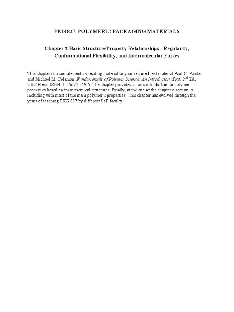 Polymer Structure and Properties Overview | PDF | Polymers | Polyethylene