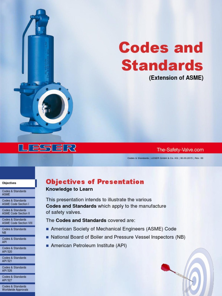 Safety Valve Codes and Standards Overview | PDF | Energy Technology ...