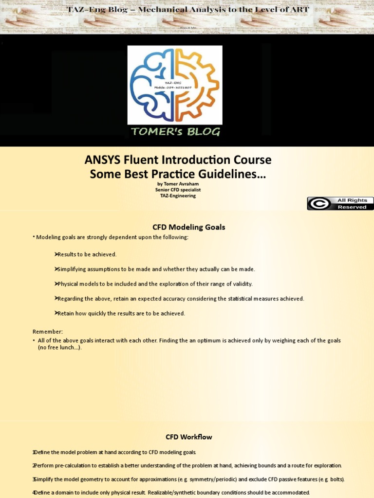 ANSYS Fluent CFD Best Practices Guide | PDF | Computational Fluid ...