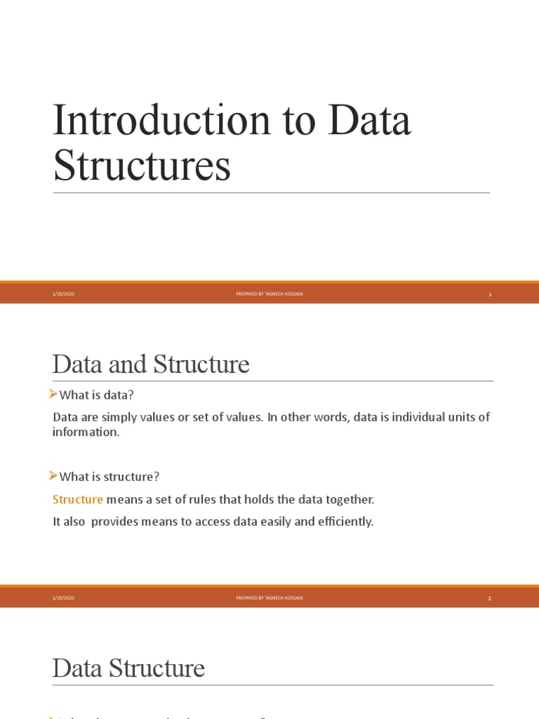 Introduction to Data Structures Guide | PDF | Data Type | Array Data ...