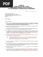 Annex Iii Offeror'S Letter To Undp Confirming Interest and Availability For The Individual Contractor (Ic) Assignment