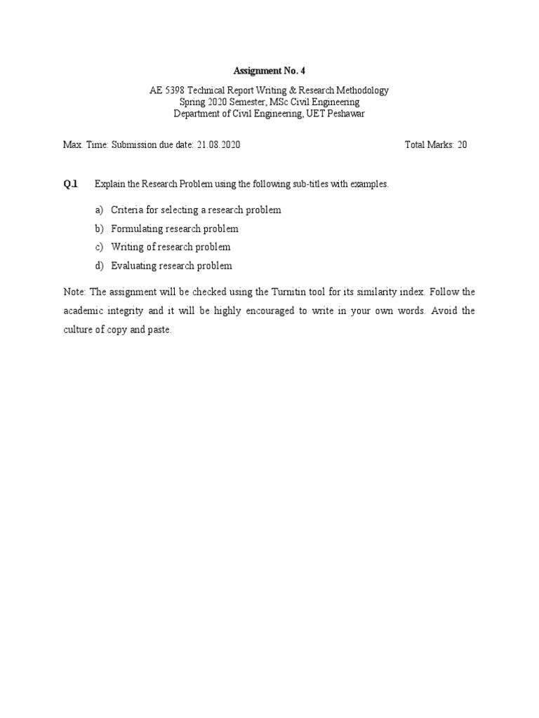 Assignment 4: Research Problem Analysis | PDF | Art
