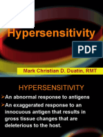 Hypersensitivity: Mark Christian D. Duatin, RMT