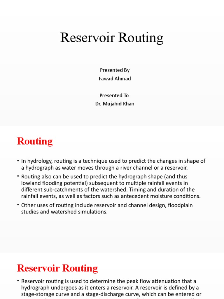 Reservoir Routing Techniques in Hydrology | PDF | Discharge (Hydrology ...