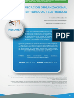 Muñoz, Pabon y Valencia - Comunicacion Organizacional en Torno Al Teletrabajo PDF