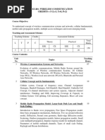 Ec401: Wireless Communication CREDITS 5 (L 3, T 0, P 2)