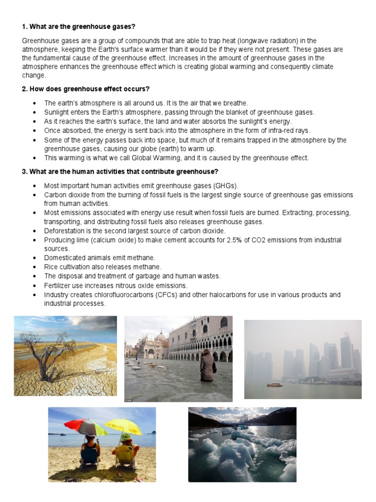 Greenhouse Gases and Global Warming | PDF | Home & Garden | Science ...