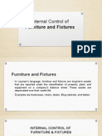 Internal Control Of: Furniture and Fixtures