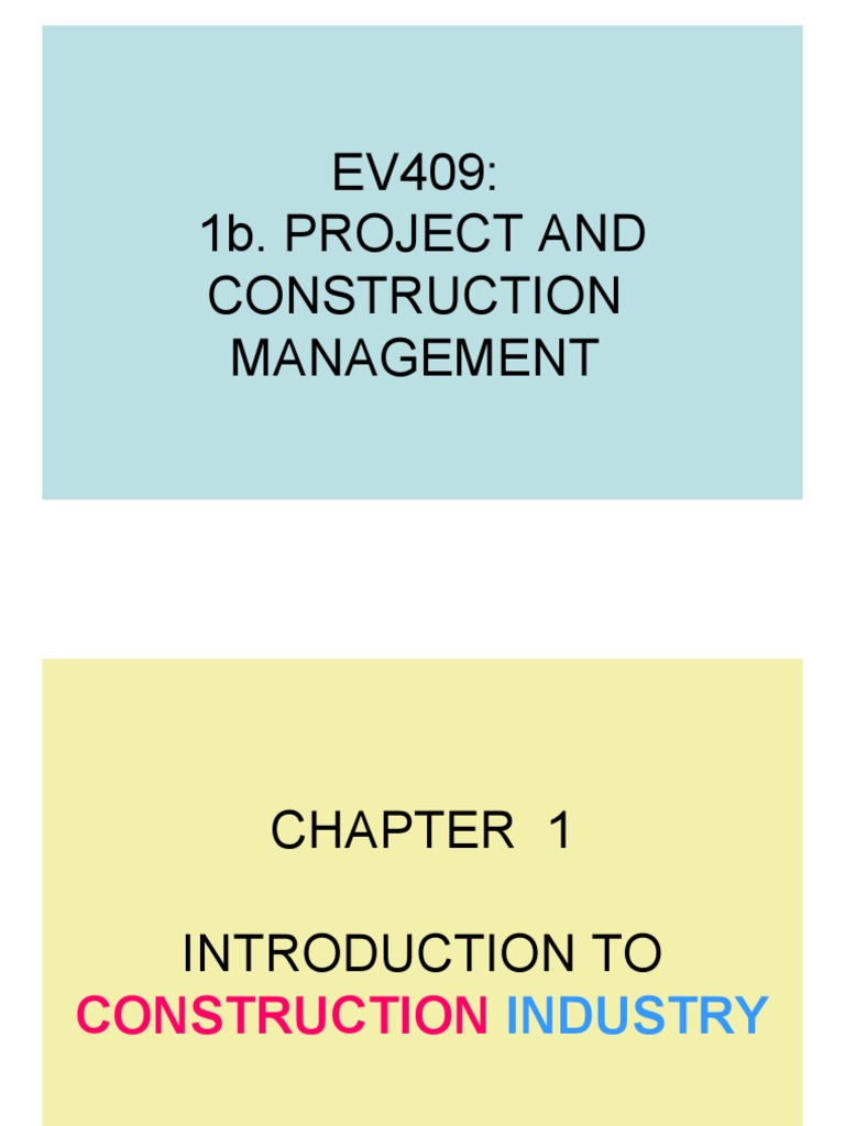 Overview of Construction Industry Management | PDF | Industries | Economies
