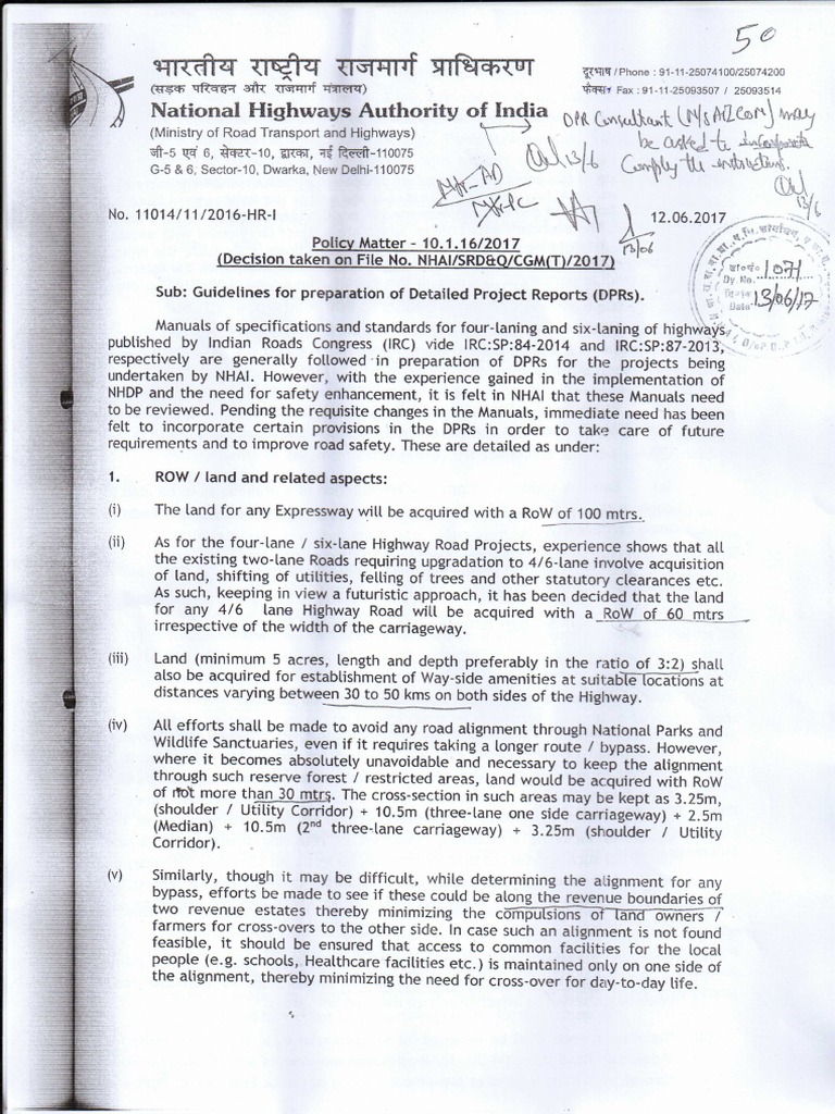 2 DPR Guidelined by NHAI | PDF