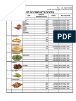 List of Products (Spices) PDF