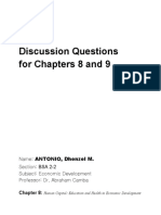 Discussion Questions For Chapters 8 and 9: ANTONIO, Dhenzel M