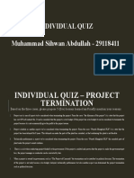 Individual Quiz - Project Termination-Muhammad Sihwan Abdullah-29118411