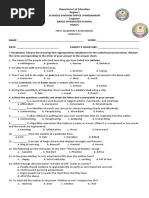 1st Quarterly Assessment-English 9-S.y.2019