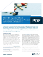 COVID-19: Impact On Global Pharmaceutical and Medical Product Supply Chain Constrains U.S. Production