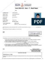 Examination Form 2019-20 - Sem - 7 - Back Paper