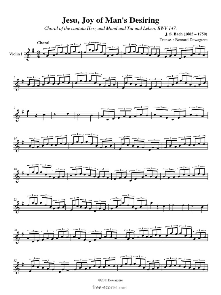 Jésus Que Ma Joie Demeure Partition Pdf Free Scores - Com) - Bach Johann Sebastian Jesus Que Joie Demeure Jesus  Bleibet Meine Freude Violin Part 27929 PDF | PDF | Cantates | Compositions  pour chorale