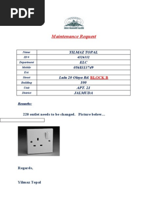 Maintenance Request Form