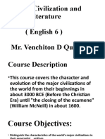 World Civilization and Literature (English 6) Mr. Venchiton D Quiaem