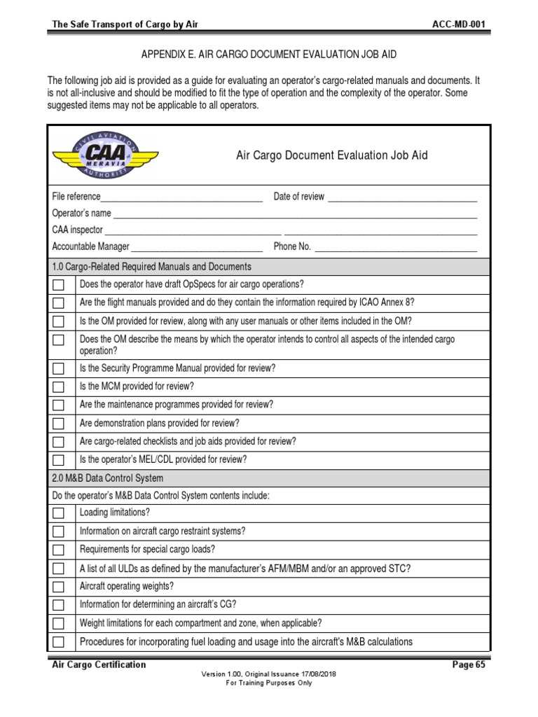 Air Cargo Documentation Evaluation Guide | PDF | Cargo | Audit