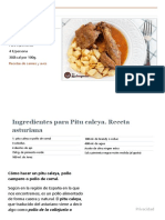 Pitu Caleya. Receta Asturiana - Recetas de Rechupete - Recetas de Cocina Caseras y Fáciles