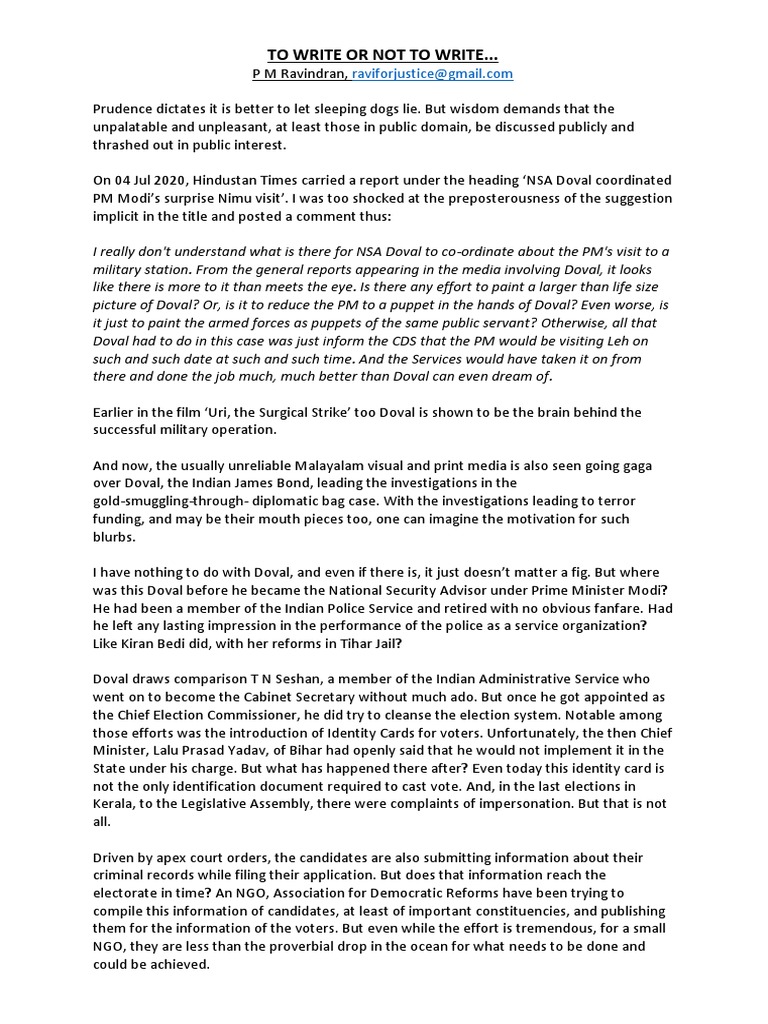 To Write or Not To Write... 240720 | PDF | Elections | Identity Document