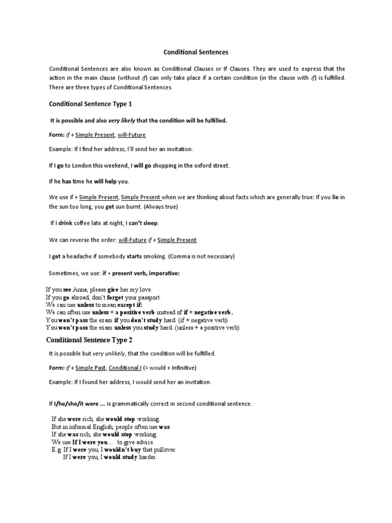 Understanding Conditional Sentences | PDF | Verb | Language Mechanics