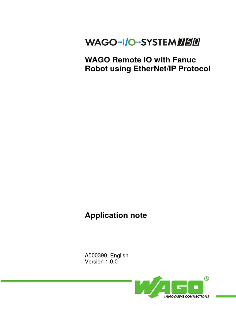 Wago Remote Io With Fanuc Robot Using Ethernet/Ip Protocol: A500390 ...