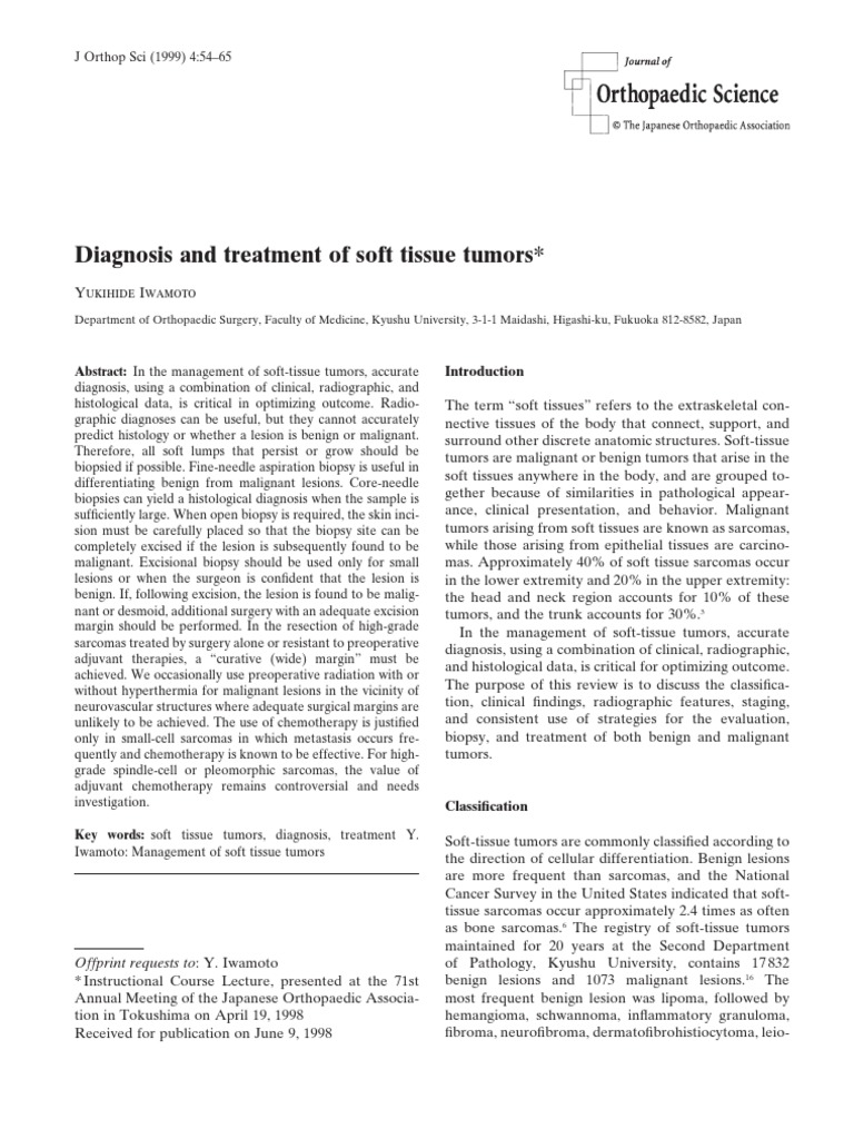 Diagnosis and Treatment of Soft Tissue Tumors | PDF | Radiation Therapy ...