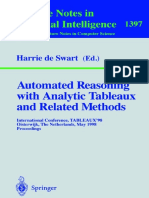 Harrie de Swart (Ed) - Automated Reasoning With Analytic Tableaux and Related Methods 1998 PDF