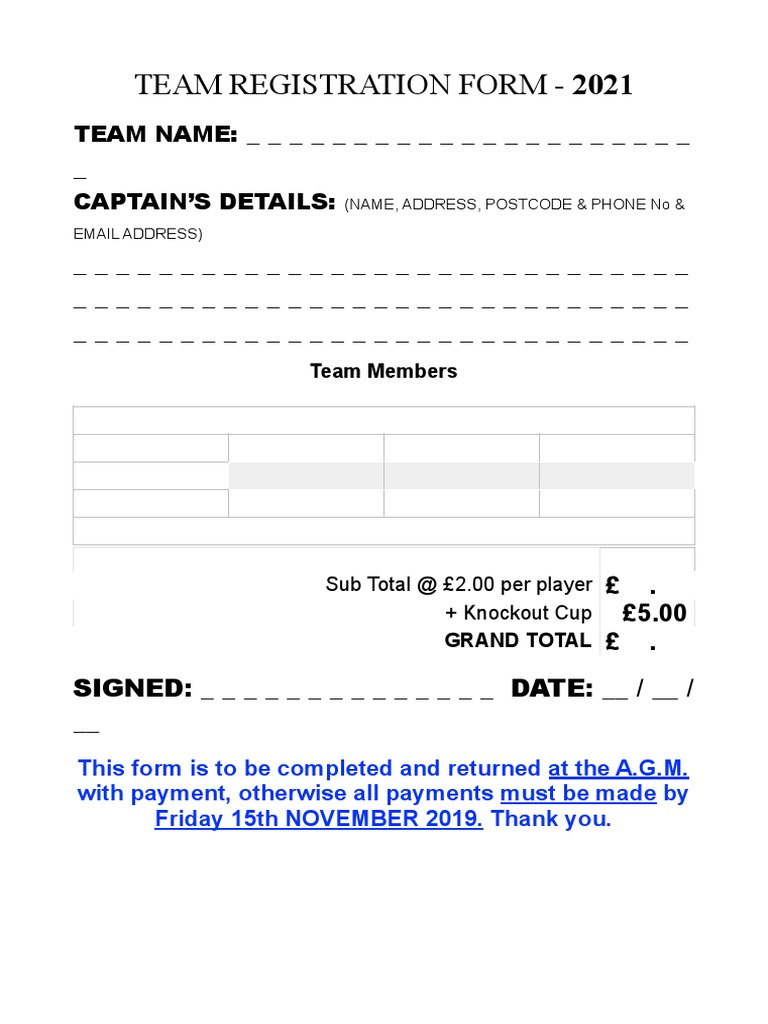 Team Registration 2021 | PDF | Career & Growth | Business
