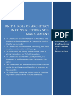 Unit 4 Role of Architect in Construction and Site Management