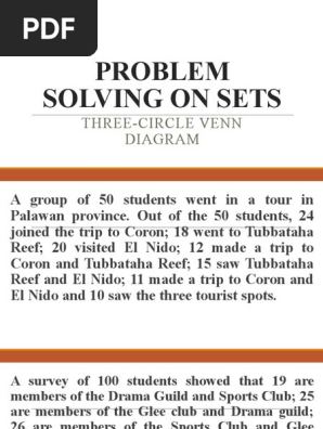 PROBLEM SOLVING ON SETS- 3 circle
